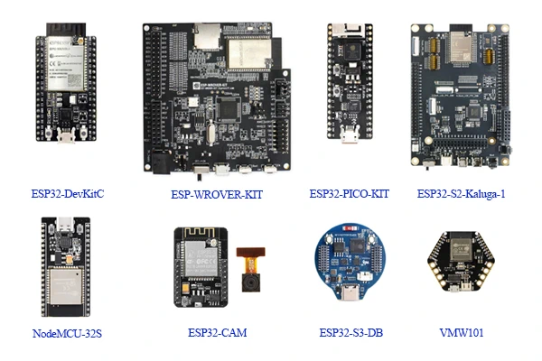 نمونه‌های مختلف برد توسعه ESP32