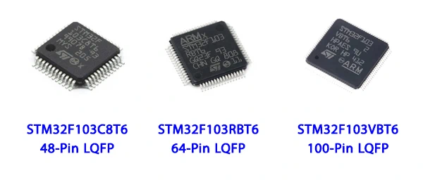 نمونه‌های پرفروش میکروکنترلرهای STM32F103xx