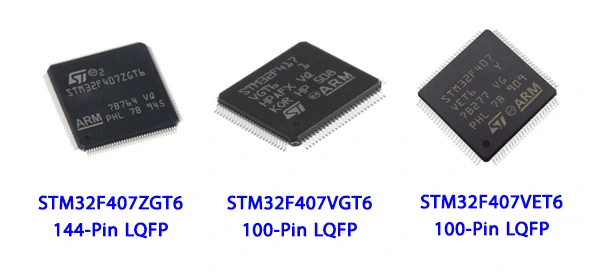 نمونه‌های پرفروش میکروکنترلرهای STM32F407